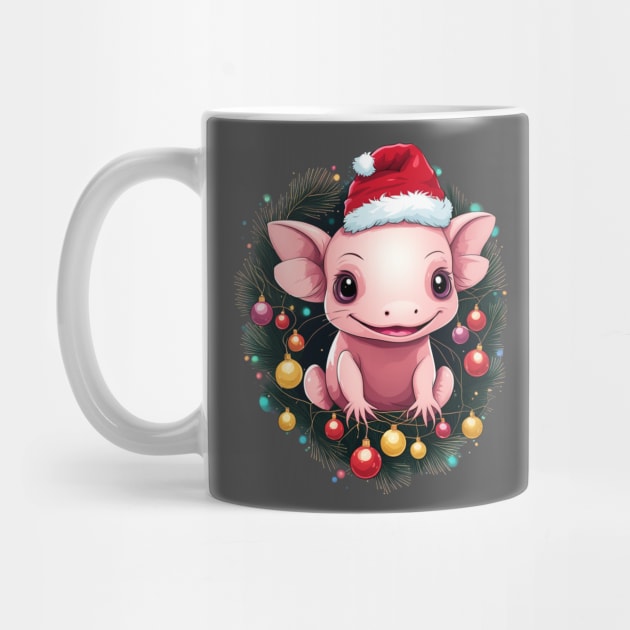 Christmas  axolotl, cute axolotl, funny xmas axolotl design by Edgi